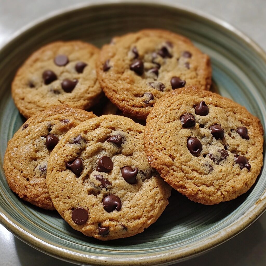 BEST Chocolate Chip Cookie Recipe presented in natural light with a homemade look