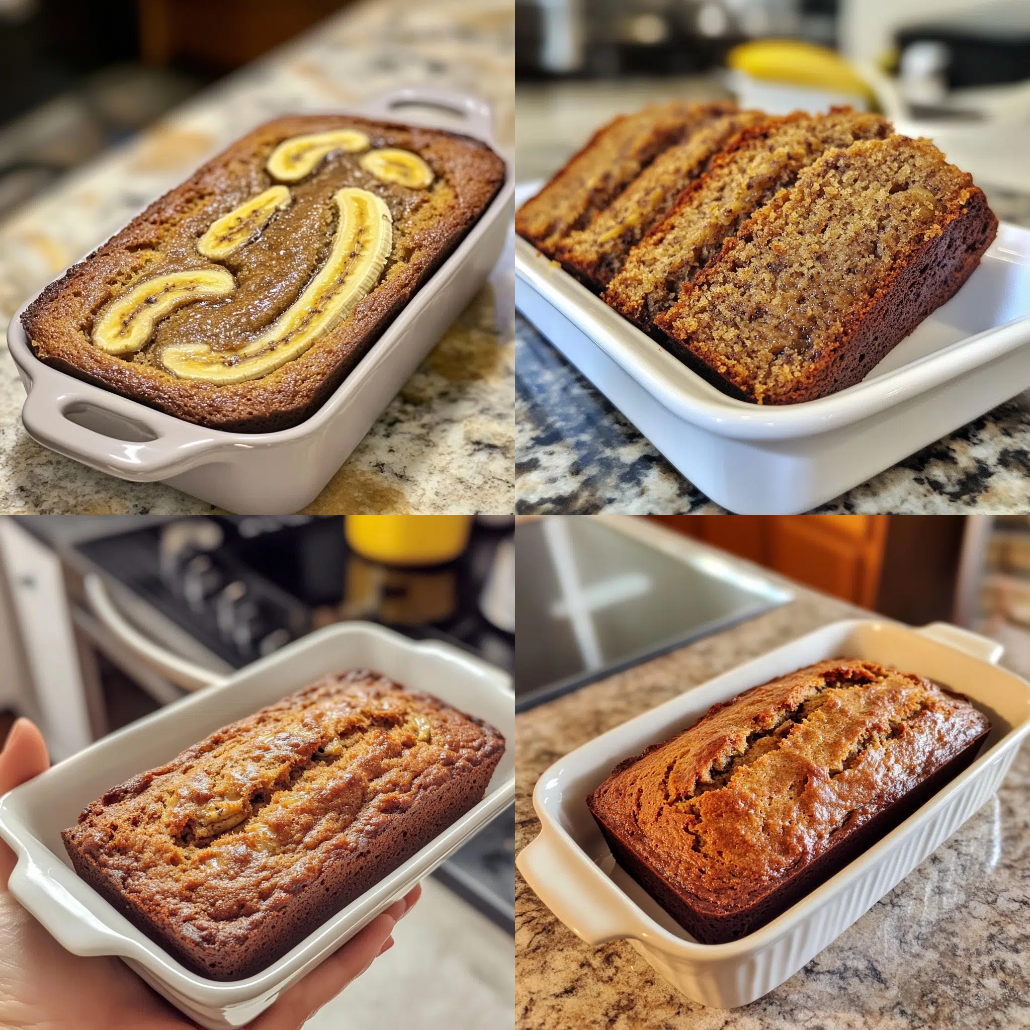Best Weight Watchers Banana Bread Recipe a Mama Blessed in a homemade serving dish with a fresh, appetizing finish