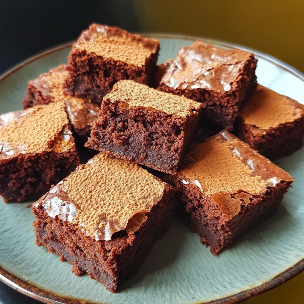 Cocoa Powder Brownies presented in natural light with a homemade look