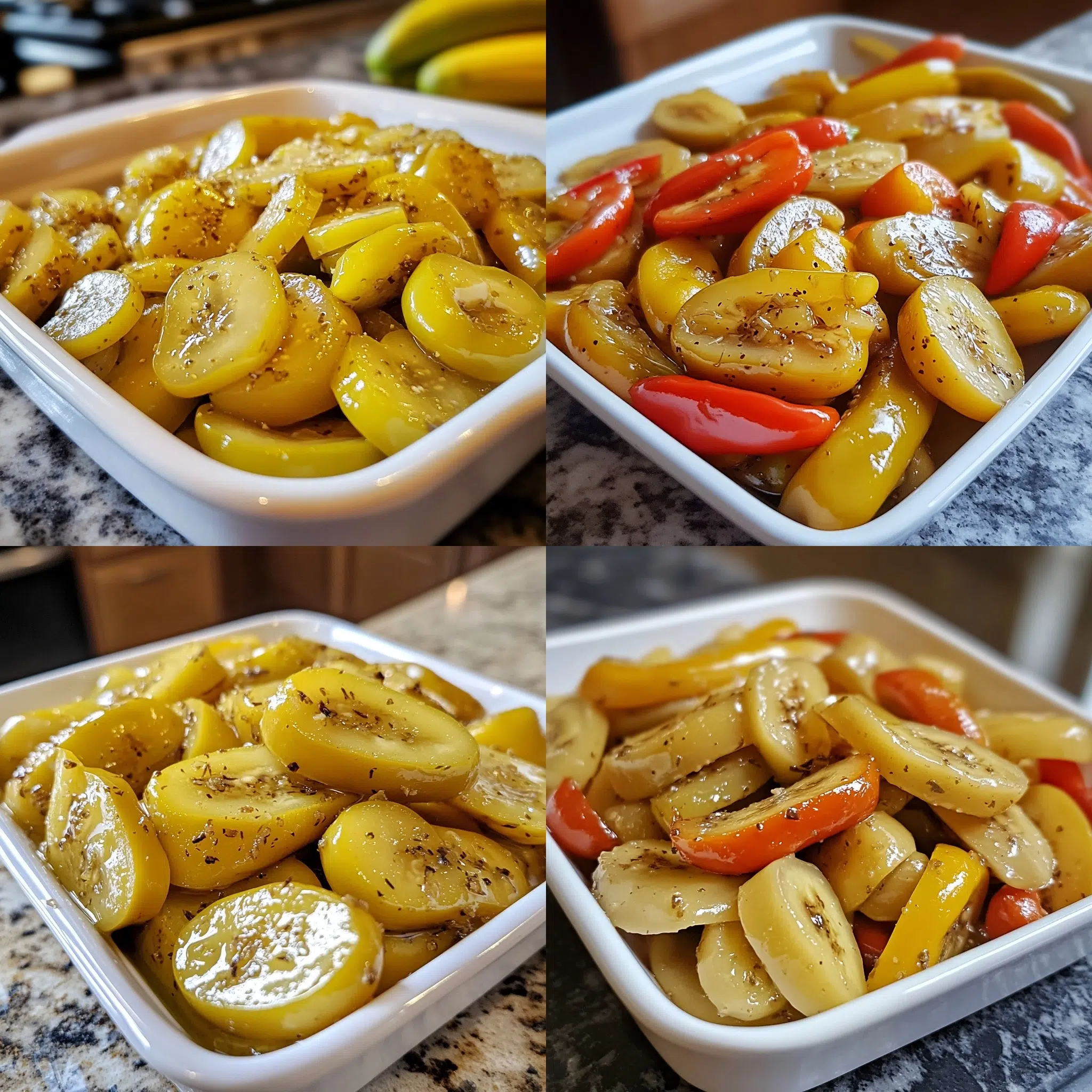 Easy Fridge Pickled Banana Peppers in a homemade serving dish with a fresh, appetizing finish