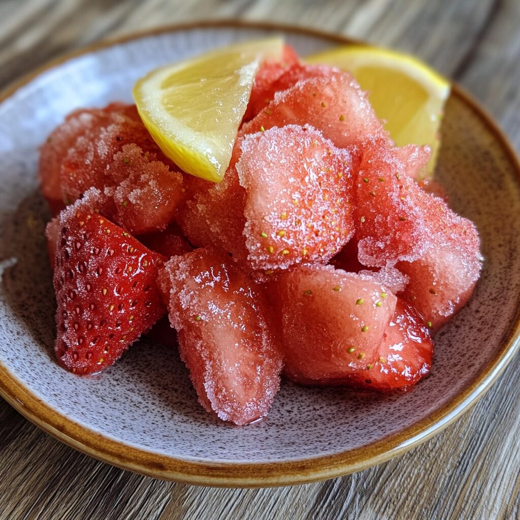 Easy Frozen Strawberry Lemonade presented in natural light with a homemade look