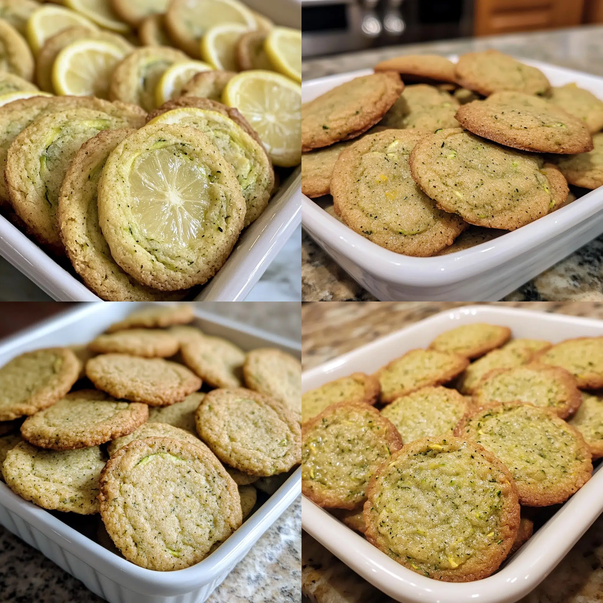 Easy Lemon Zucchini Cookies in a homemade serving dish with a fresh, appetizing finish