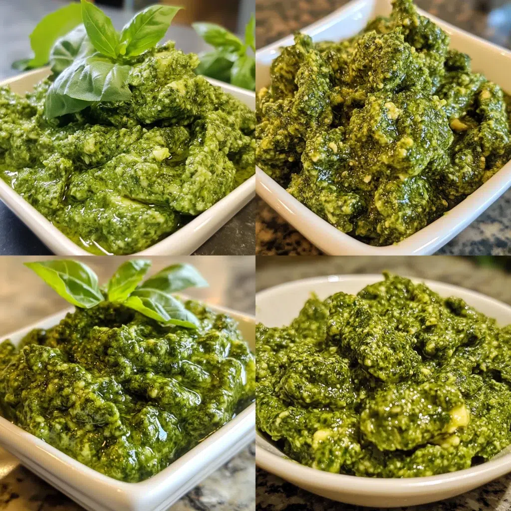 Easy Pesto Butter in a homemade serving dish with a fresh, appetizing finish