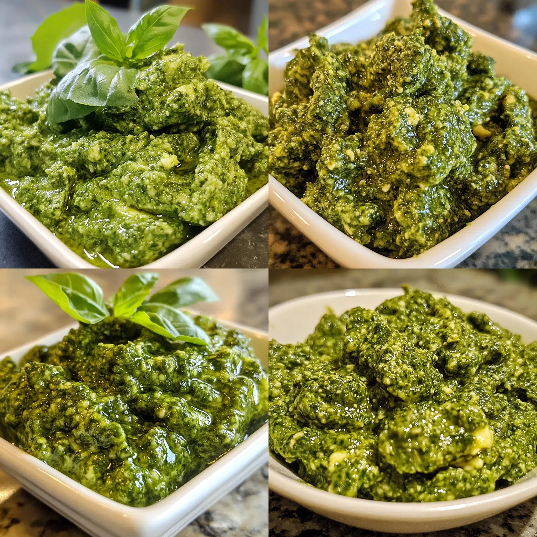 Easy Pesto Butter in a homemade serving dish with a fresh, appetizing finish