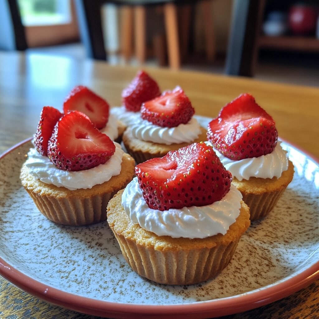 Easy Strawberry Shortcake Cups to Make presented in natural light with a homemade look
