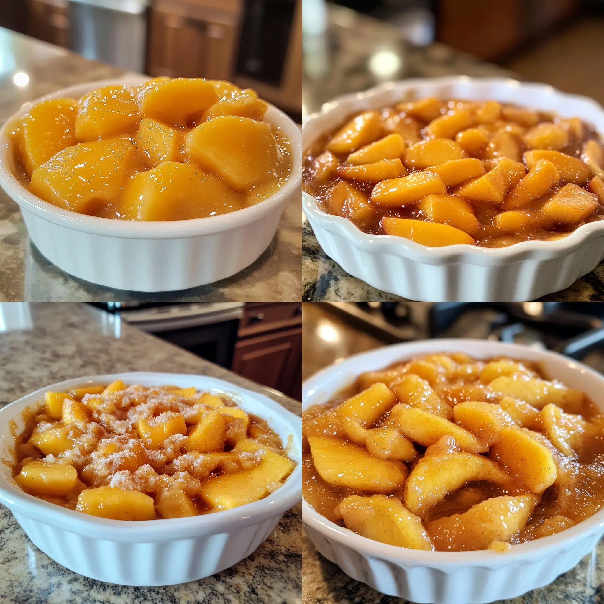 Fresh Peach Delight in a homemade serving dish with a fresh, appetizing finish