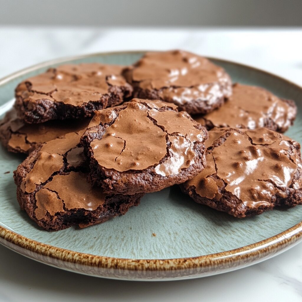 Fudgy Chocolate Brownie Cookies presented in natural light with a homemade look