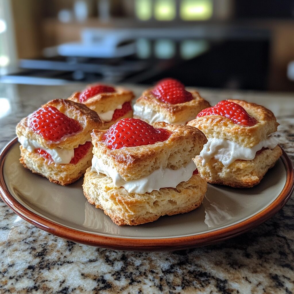 Irresistible Strawberry Lemon Cream Scones presented in natural light with a homemade look