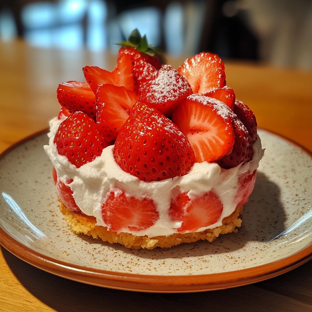 Japanese Strawberry Shortcake presented in natural light with a homemade look