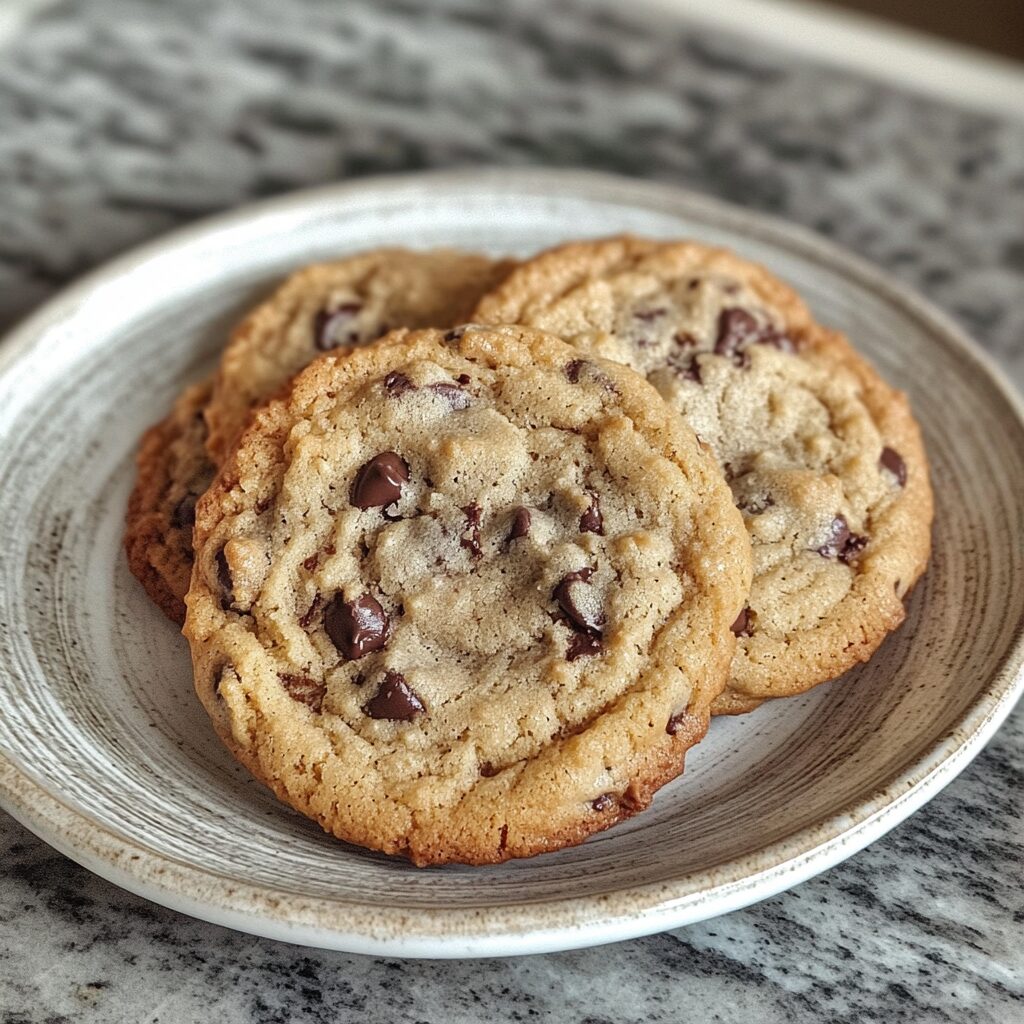 Levain-Inspired Two-Chip Chocolate Chip Cookies presented in natural light with a homemade look