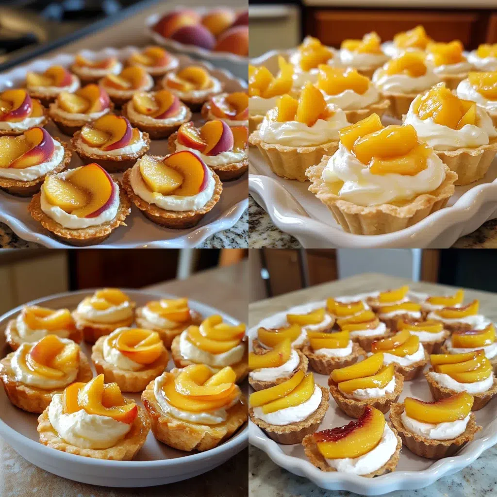 Mini Peach and Cream Cheese Tarts Butter and Bliss in a homemade serving dish with a fresh, appetizing finish