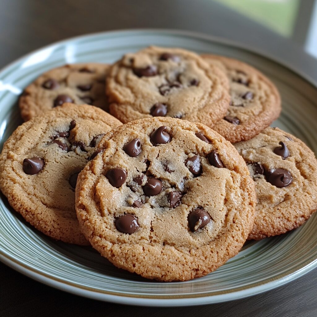 My Favorite Chewy Chocolate Chip Cookies presented in natural light with a homemade look