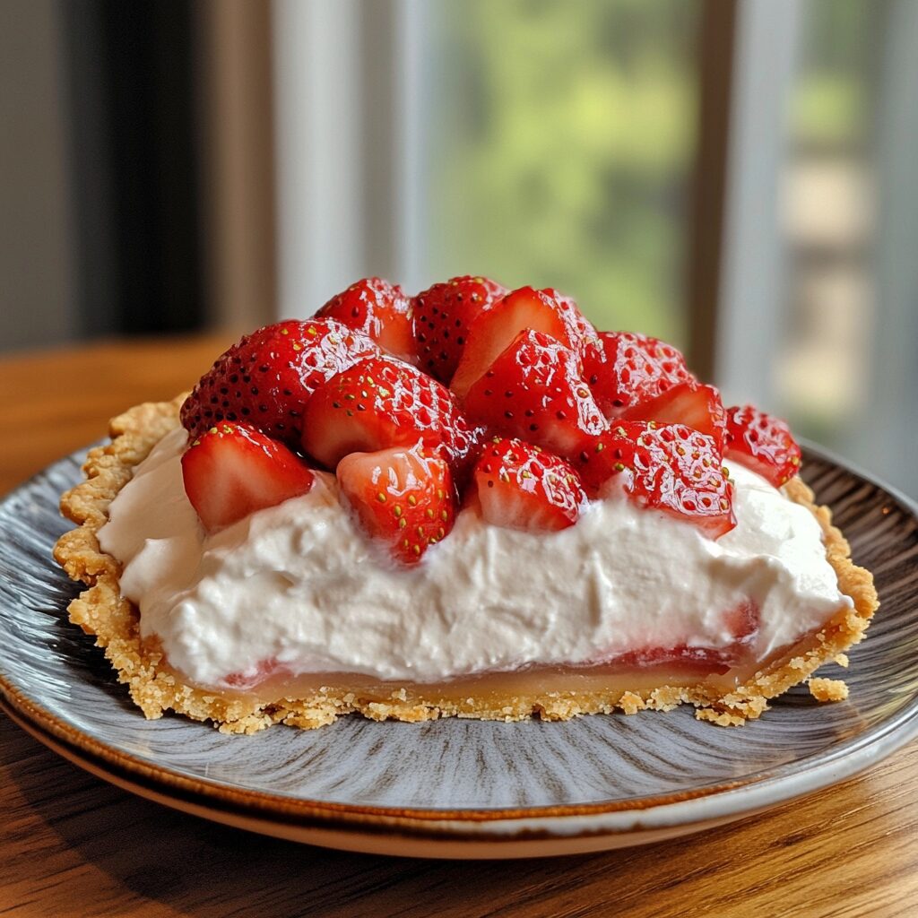 No-Bake Strawberry Cool Whip Pie — 3 Ingredients, Zero Stress presented in natural light with a homemade look.