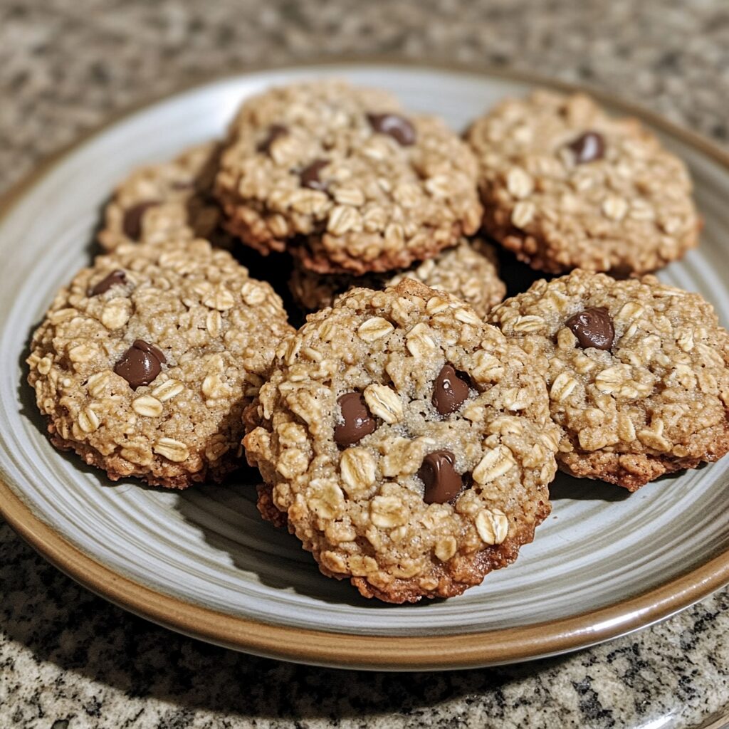 Oatmeal Chocolate Chip Cookie Recipe from The Food Charlatan presented in natural light with a homemade look