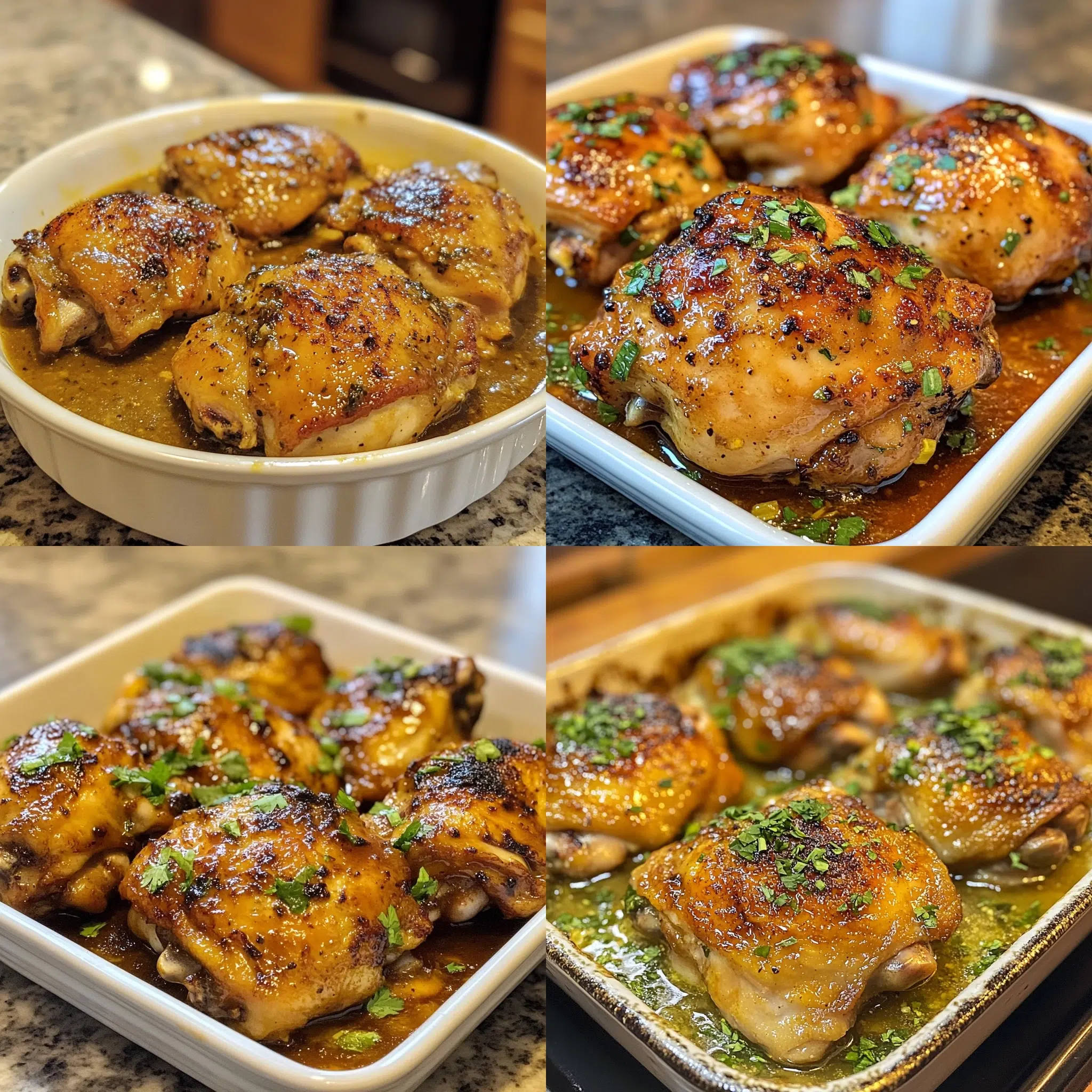 Skillet Bang Bang Chicken Thighs in a homemade serving dish with a fresh, appetizing finish