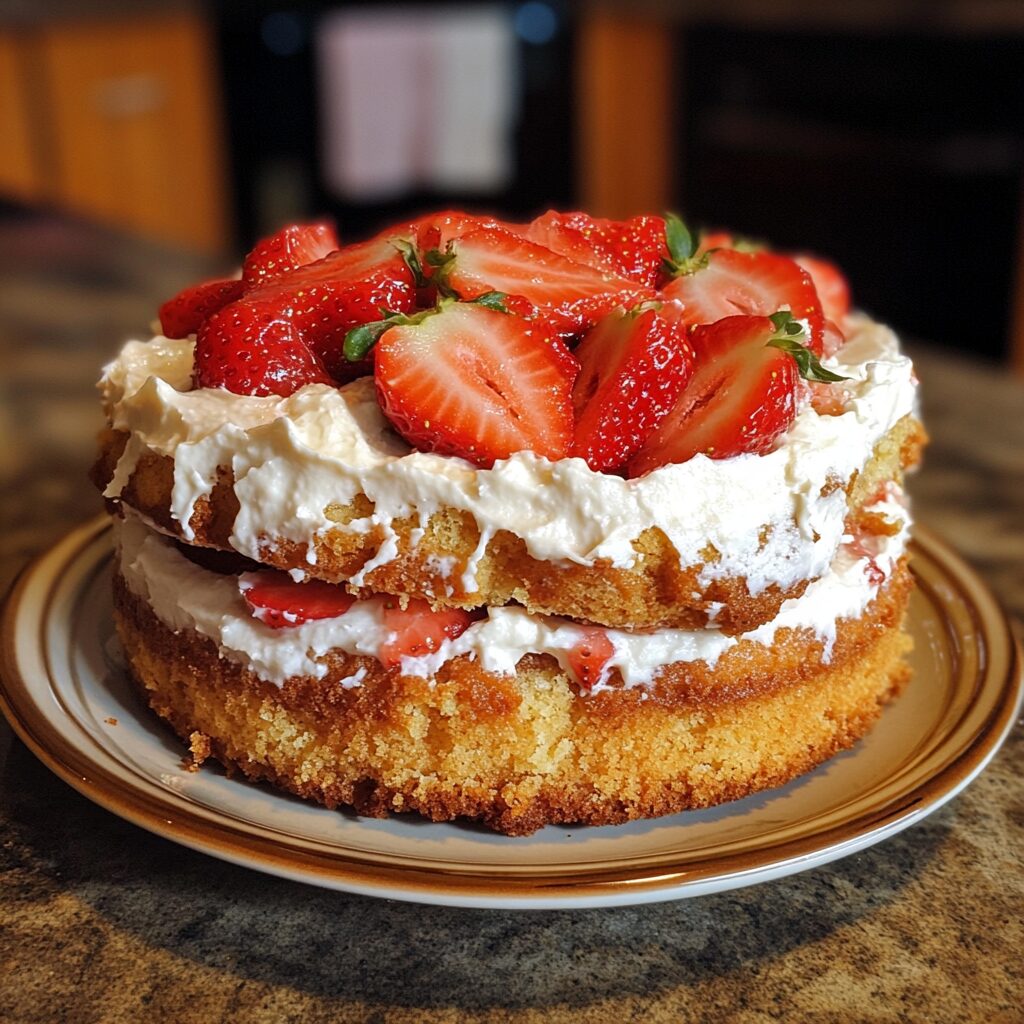 Strawberry Cream Cheese Pound Cake presented in natural light with a homemade look