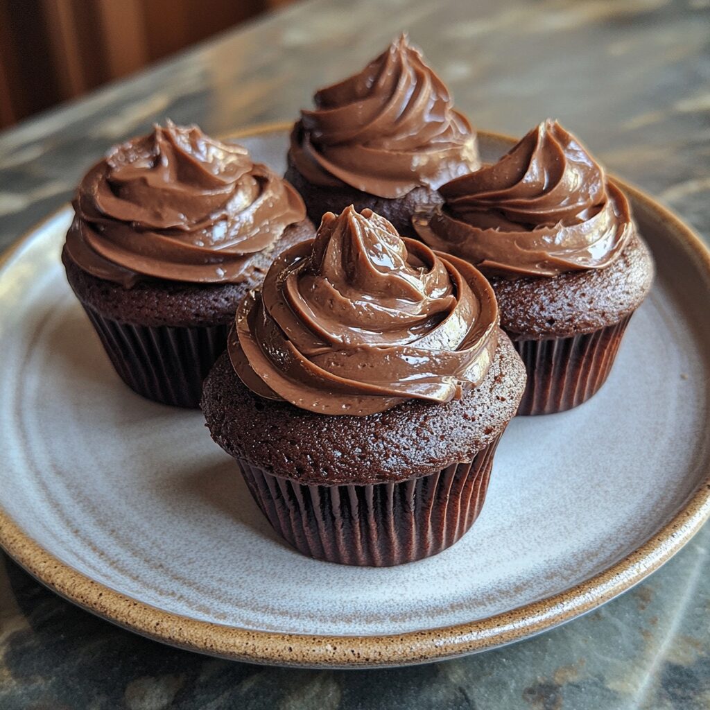 The Best Chocolate Cupcakes Super Easy Chocolate Cupcake Recipe presented in natural light with a homemade look