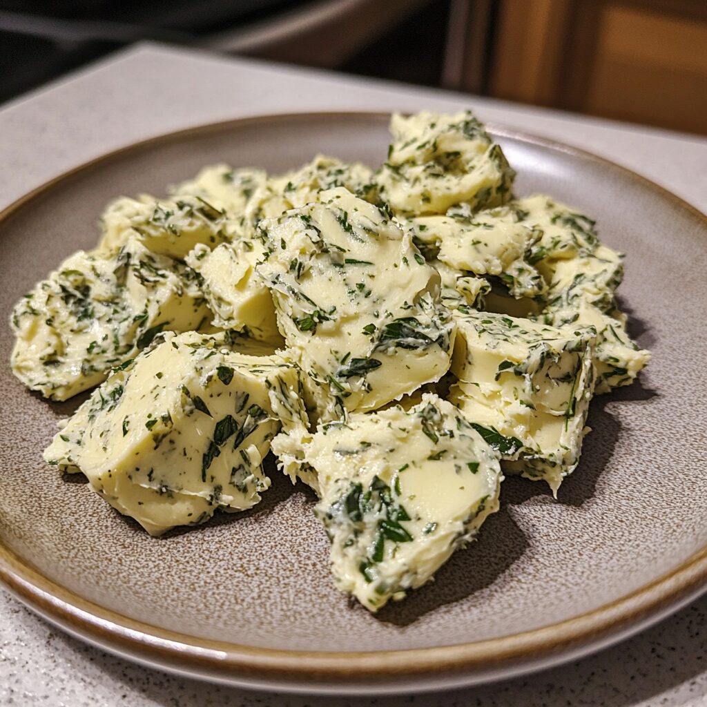 The EASIEST Garlic Herb Butter that you'll want to add to EVERYTHING! presented in natural light with a homemade look