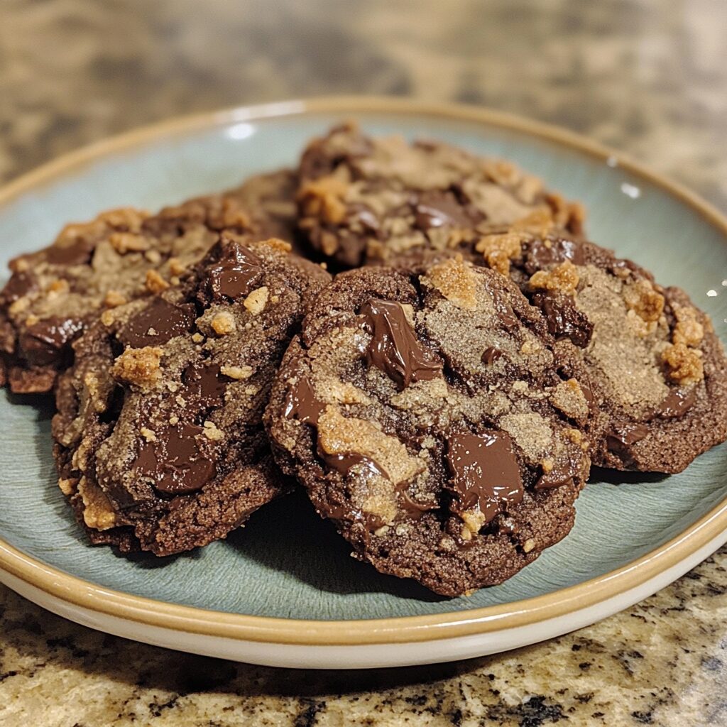 The Ultimate Crumbl Dark Dream Cookies (Rich, Fudgy + Loaded With Chocolate) presented in natural light with a homemade look