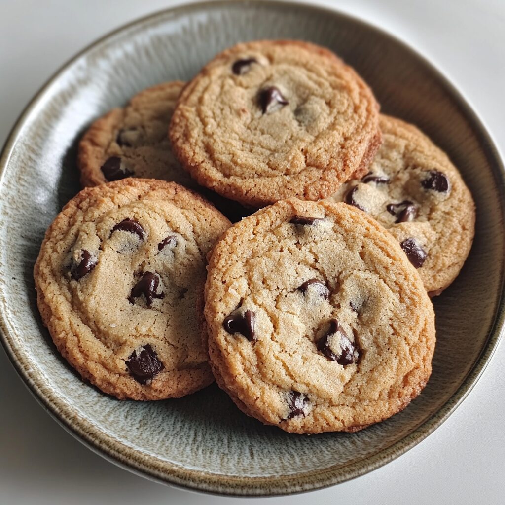 Thick & Chewy Loaded Chocolate Chip Cookies presented in natural light with a homemade look