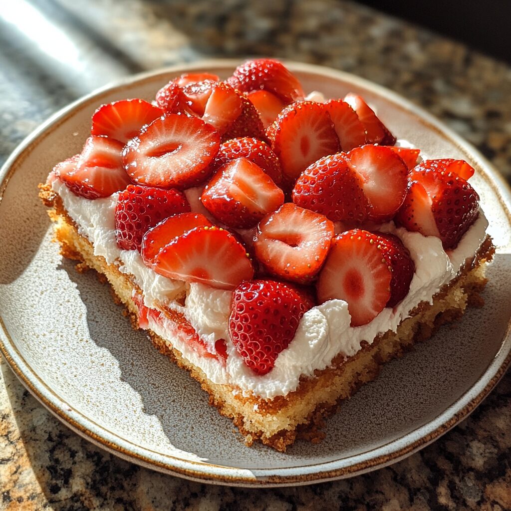 Strawberry Shortcake presented in natural light with a homemade look